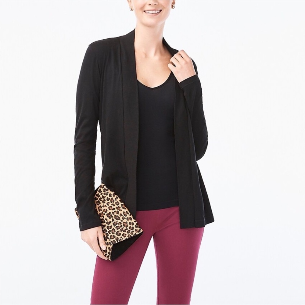 J. Crew Open Front Always Open Cardigan Drape Cotton Black XS Lightweight